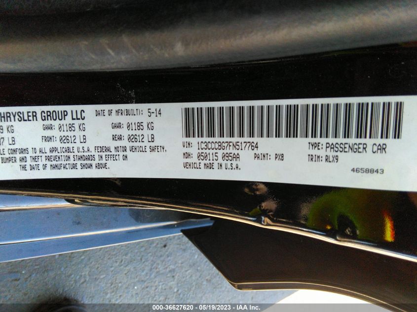 2015 CHRYSLER 200 S - 1C3CCCBG7FN517764
