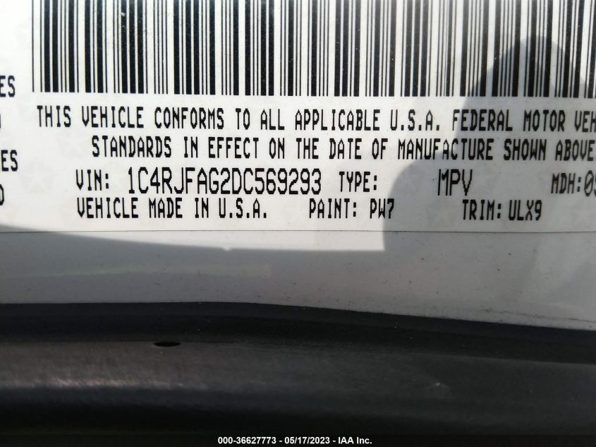 2013 JEEP GRAND CHEROKEE LAREDO - 1C4RJFAG2DC569293