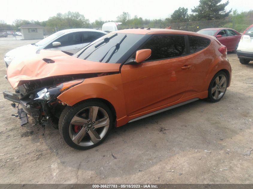 2013 HYUNDAI VELOSTER TURBO W/BLACK INT - KMHTC6AE5DU138449