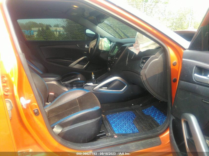 2013 HYUNDAI VELOSTER TURBO W/BLACK INT - KMHTC6AE5DU138449