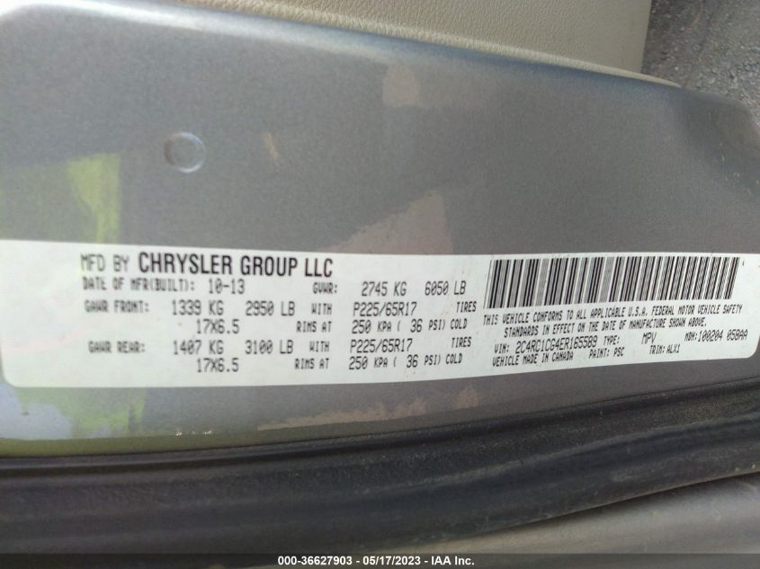 2014 CHRYSLER TOWN & COUNTRY TOURING-L - 2C4RC1CG4ER165589