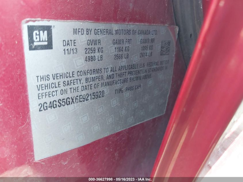 2014 BUICK REGAL PREMIUM II - 2G4GS5GX6E9215920