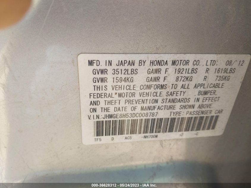 2013 HONDA FIT SPORT - JHMGE8H53DC008787