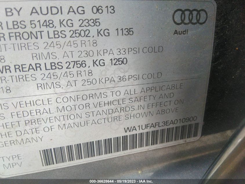 2014 AUDI ALLROAD PREMIUM PLUS WA1UFAFL3EA010900