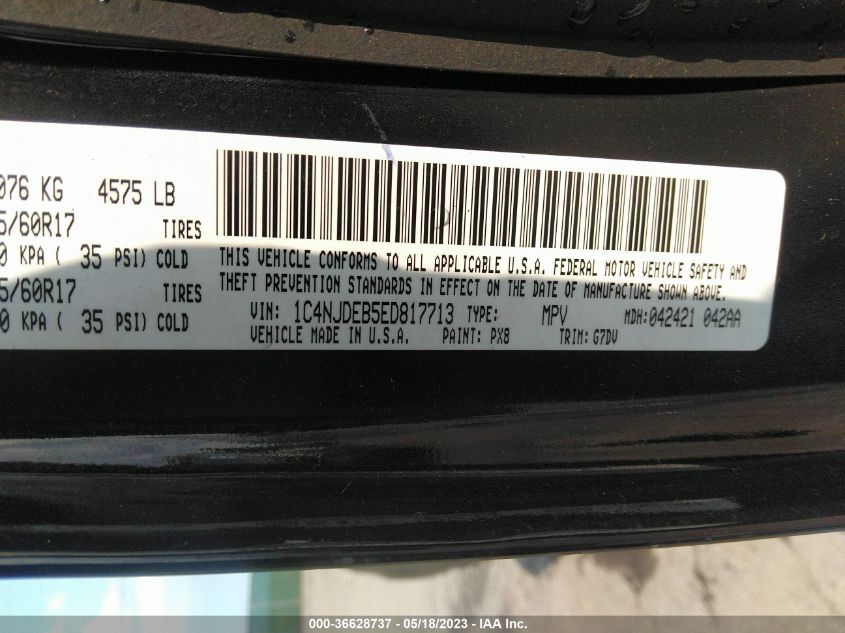 2014 JEEP COMPASS LATITUDE - 1C4NJDEB5ED817713