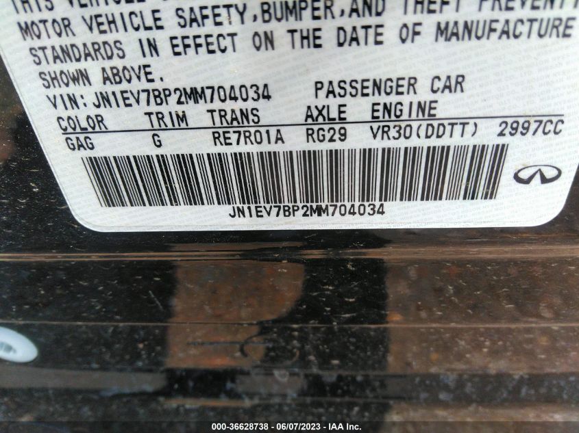 2021 INFINITI Q50 3.0T LUXE - JN1EV7BP2MM704034