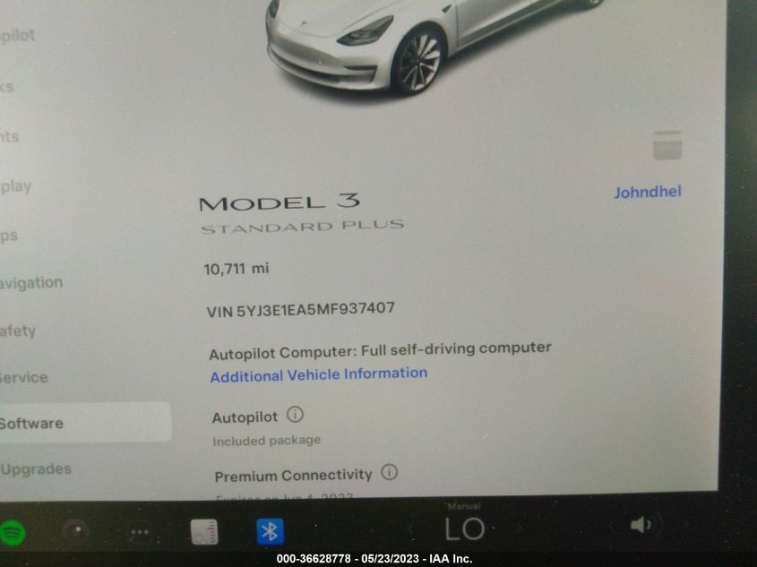 2021 TESLA MODEL 3 STANDARD RANGE PLUS - 5YJ3E1EA5MF937407