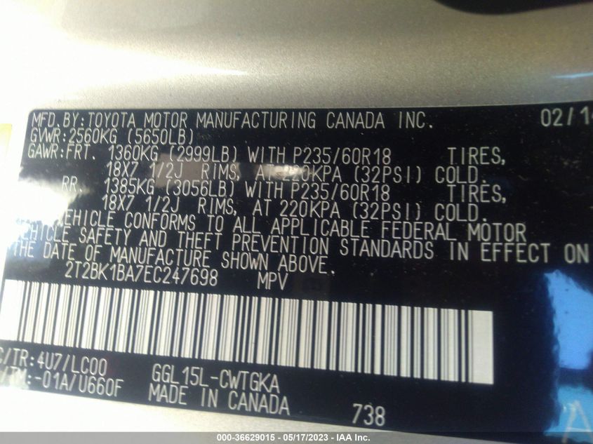 2014 LEXUS RX 350 - 2T2BK1BA7EC247698