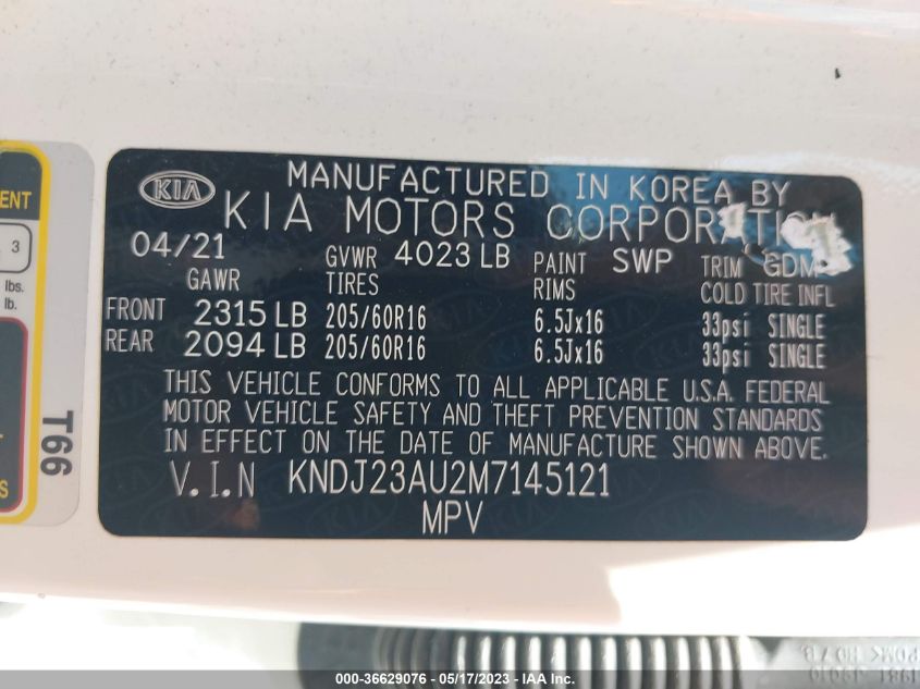 2021 KIA SOUL LX - KNDJ23AU2M7145121