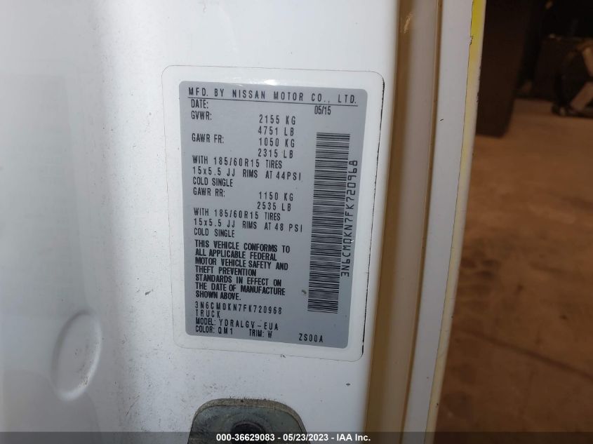 2015 NISSAN NV200 SV - 3N6CM0KN7FK720968