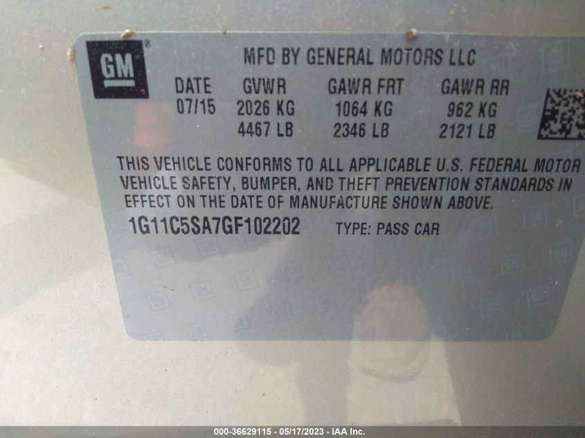 2016 CHEVROLET MALIBU LIMITED LT - 1G11C5SA7GF102202