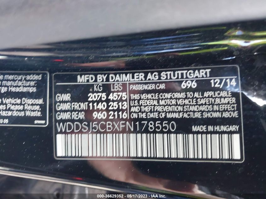 2015 MERCEDES-BENZ CLA 45 AMG - WDDSJ5CBXFN178550