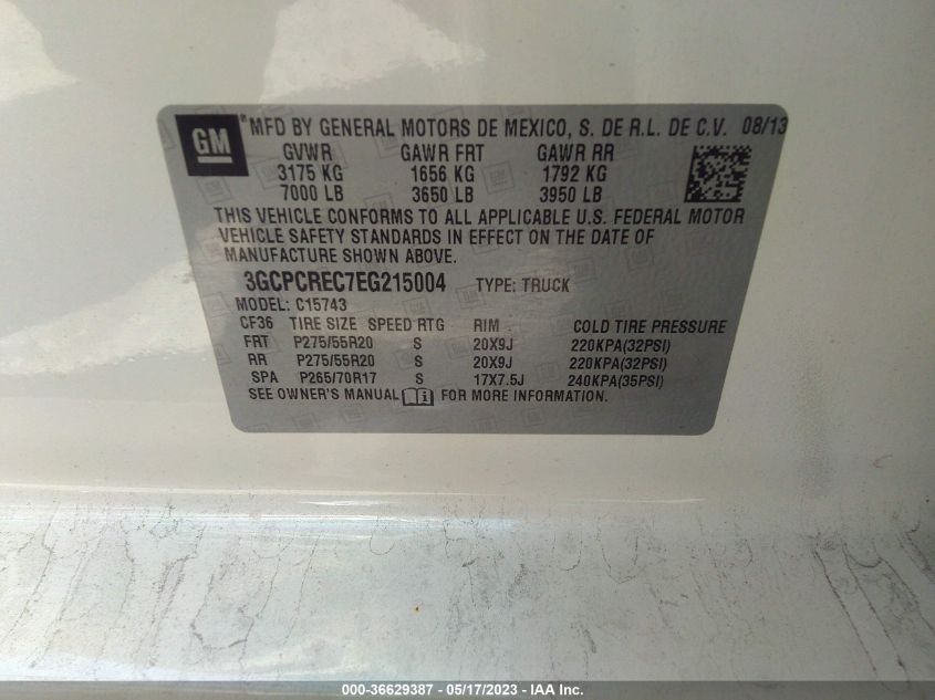 2014 CHEVROLET SILVERADO 1500 LT - 3GCPCREC7EG215004