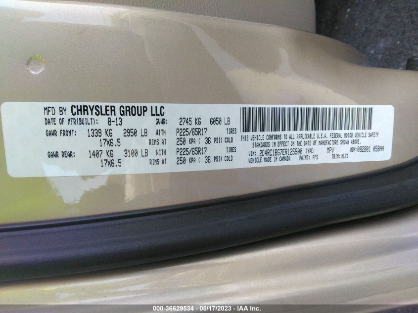 2014 CHRYSLER TOWN & COUNTRY TOURING - 2C4RC1BG7ER125900