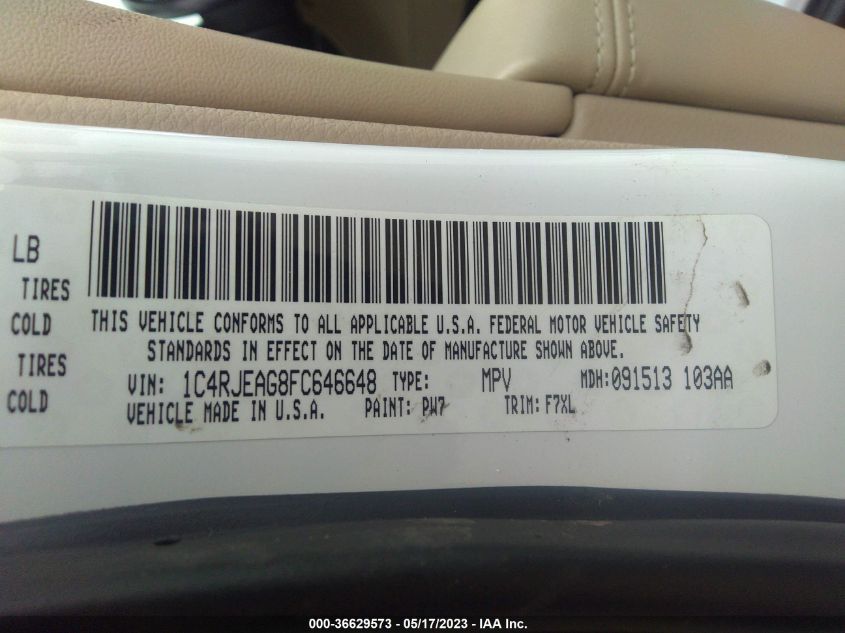 2015 JEEP GRAND CHEROKEE LAREDO - 1C4RJEAG8FC646648