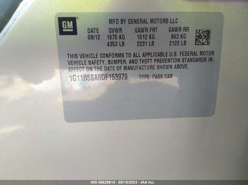 2013 CHEVROLET MALIBU LS - 1G11B5SA8DF153979