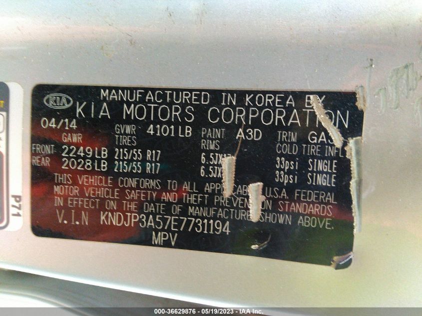 2014 KIA SOUL + - KNDJP3A57E7731194