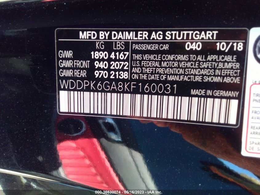 2019 MERCEDES-BENZ SLC AMG SLC 43 - WDDPK6GA8KF160031