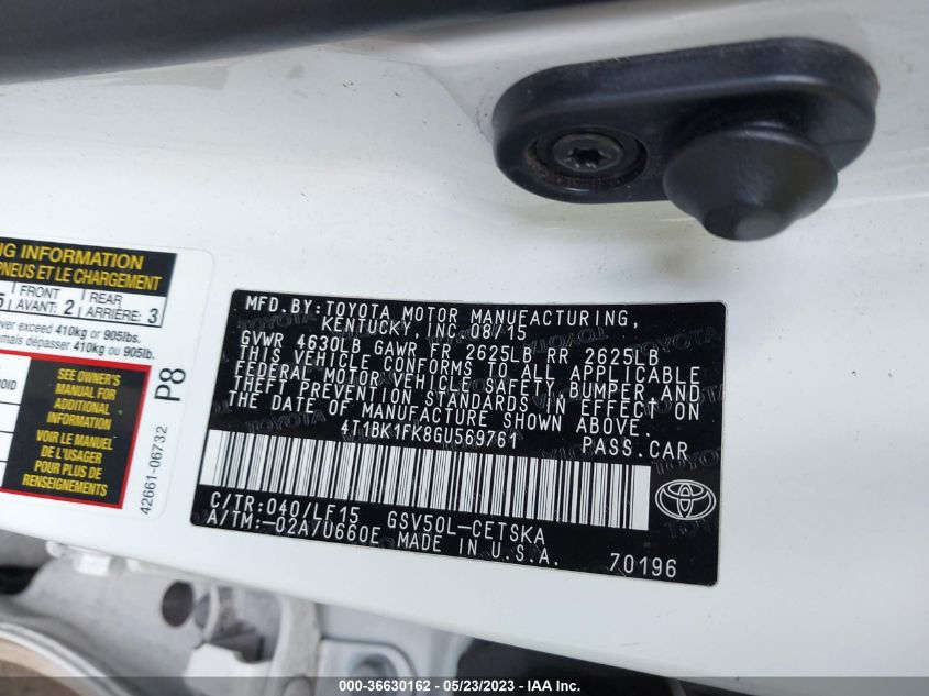 2016 TOYOTA CAMRY XSE - 4T1BK1FK8GU569761