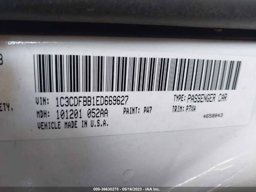 2014 DODGE DART SXT - 1C3CDFBB1ED669627