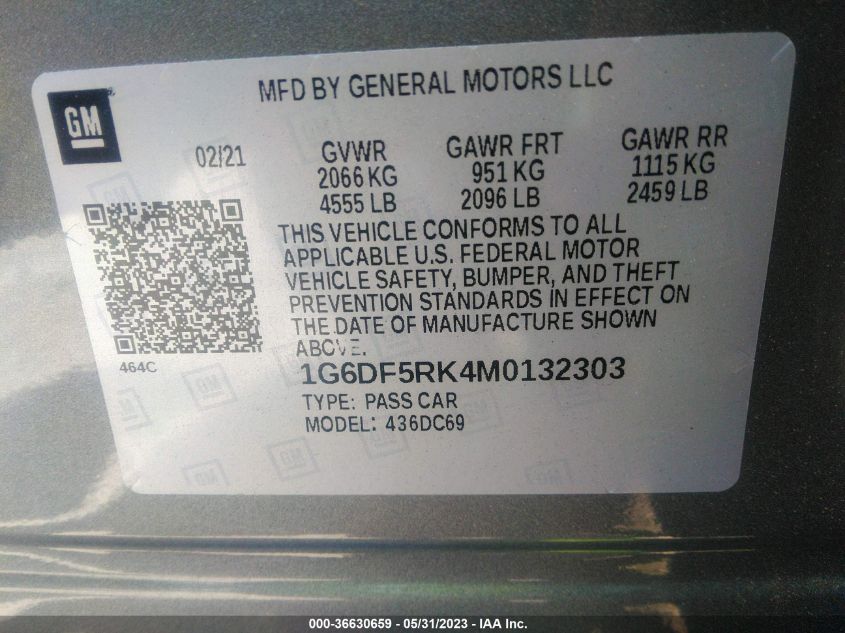 2021 CADILLAC CT4 PREMIUM LUXURY 1G6DF5RK4M0132303