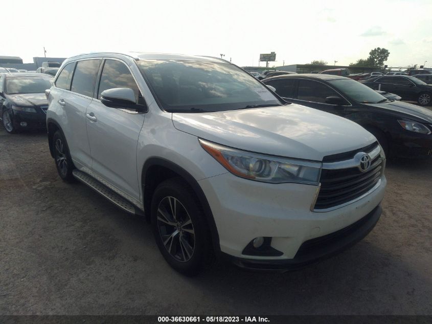 2016 TOYOTA HIGHLANDER XLE - 5TDKKRFH4GS165917