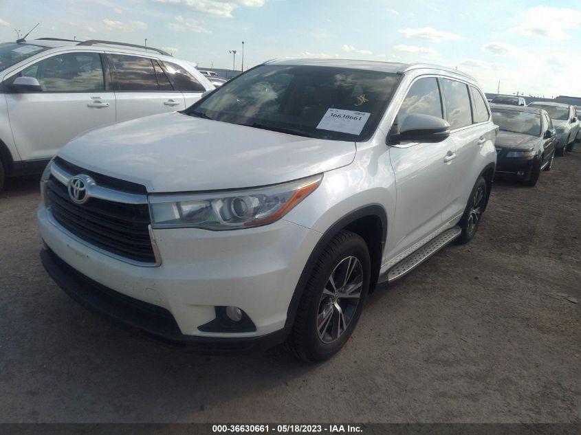 2016 TOYOTA HIGHLANDER XLE - 5TDKKRFH4GS165917