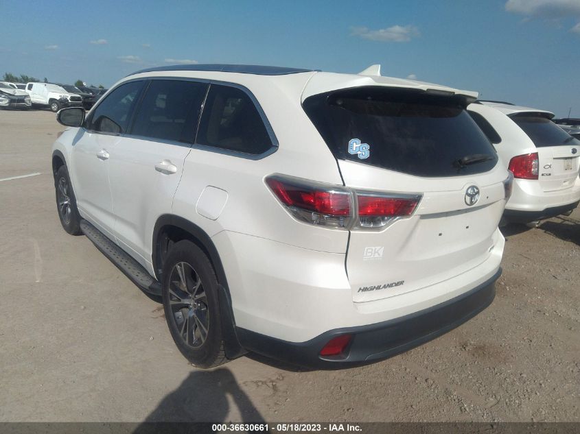 2016 TOYOTA HIGHLANDER XLE - 5TDKKRFH4GS165917