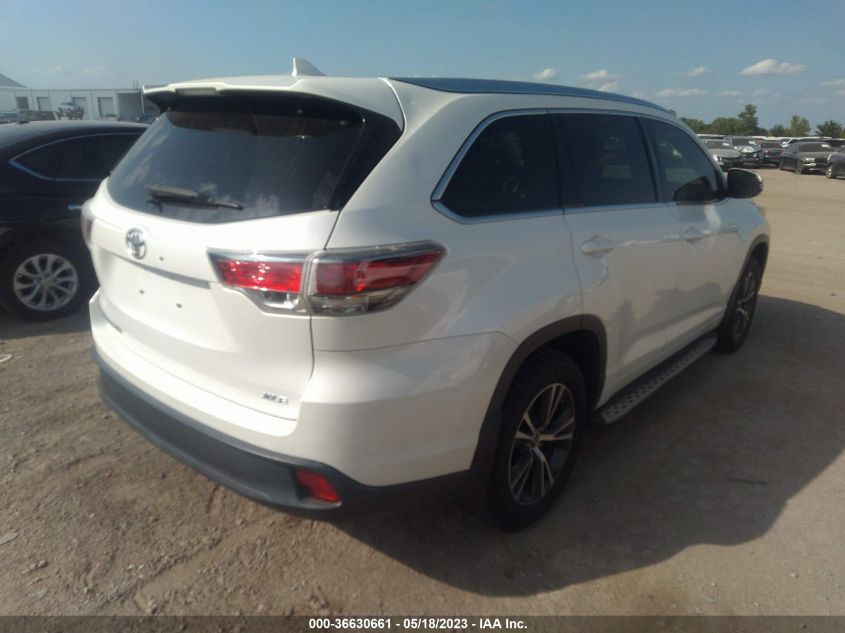 2016 TOYOTA HIGHLANDER XLE - 5TDKKRFH4GS165917