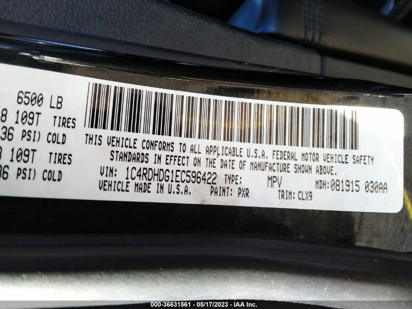 2014 DODGE DURANGO LIMITED - 1C4RDHDG1EC596422