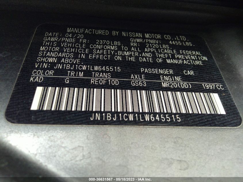 2020 NISSAN ROGUE SPORT SV - JN1BJ1CW1LW645515