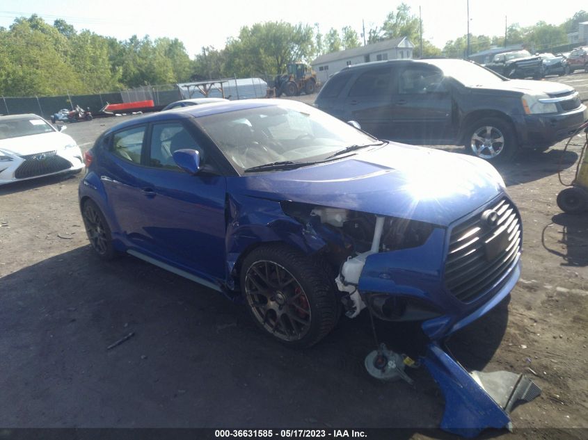 2013 HYUNDAI VELOSTER TURBO W/BLACK INT - KMHTC6AE8DU135562