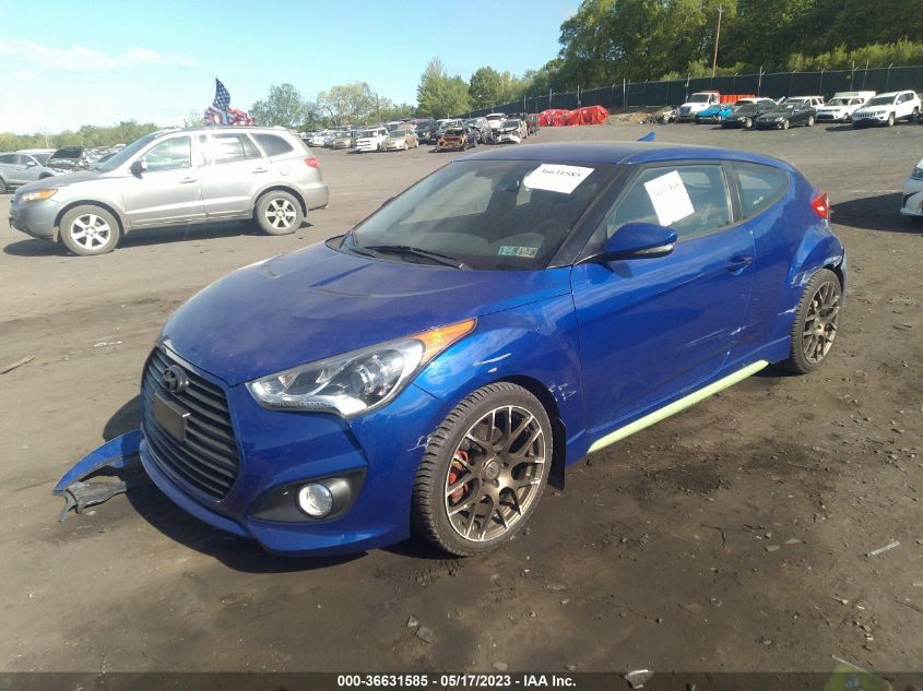 2013 HYUNDAI VELOSTER TURBO W/BLACK INT - KMHTC6AE8DU135562