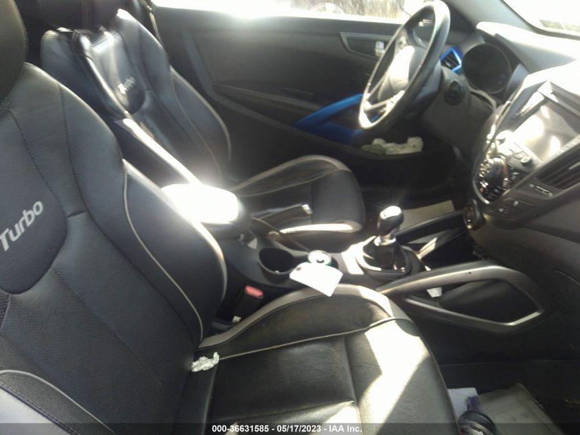 2013 HYUNDAI VELOSTER TURBO W/BLACK INT - KMHTC6AE8DU135562