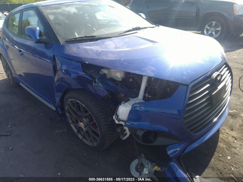 2013 HYUNDAI VELOSTER TURBO W/BLACK INT - KMHTC6AE8DU135562