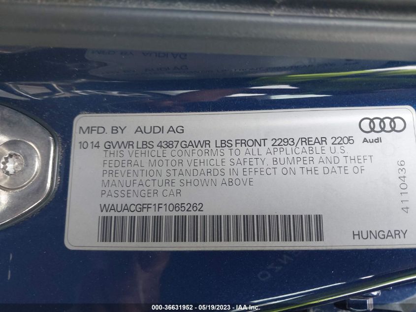 2015 AUDI A3 1.8T PREMIUM - WAUACGFF1F1065262