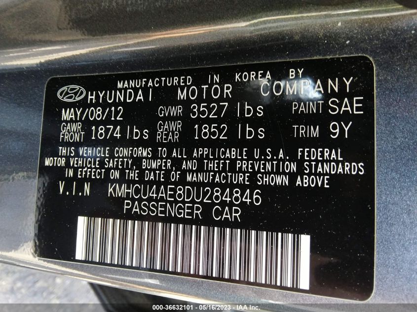 2013 HYUNDAI ACCENT GLS - KMHCU4AE8DU284846