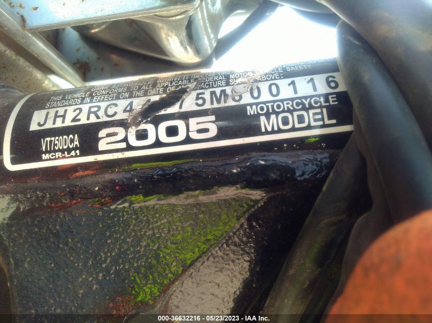 2005 HONDA VT750 DC JH2RC44175M800116