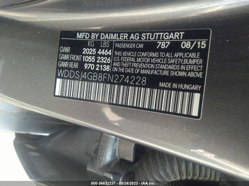 2015 MERCEDES-BENZ CLA-CLASS CLA 250 - WDDSJ4GB8FN274228