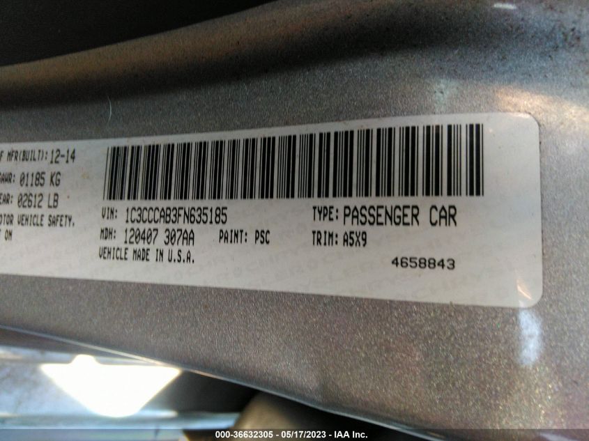 2015 CHRYSLER 200 LIMITED - 1C3CCCAB3FN635185