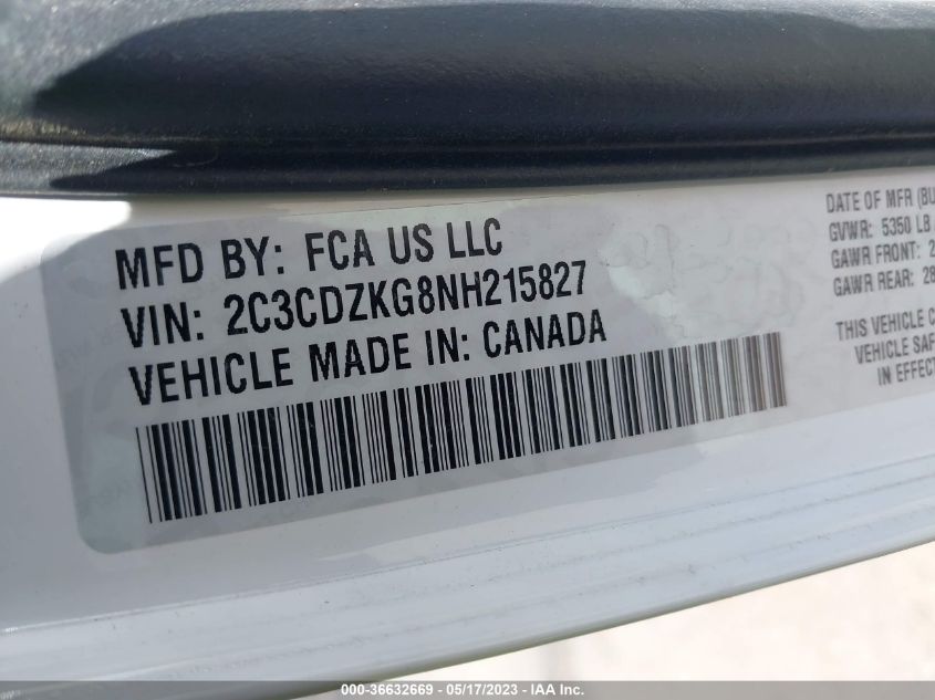 2022 DODGE CHALLENGER GT - 2C3CDZKG8NH215827