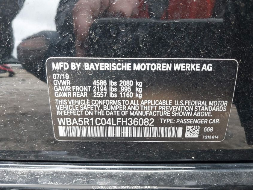 2020 BMW 3 SERIES 330I - WBA5R1C04LFH36082