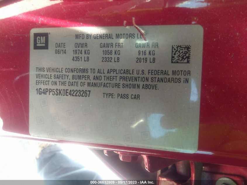 2014 BUICK VERANO - 1G4PP5SK0E4223267