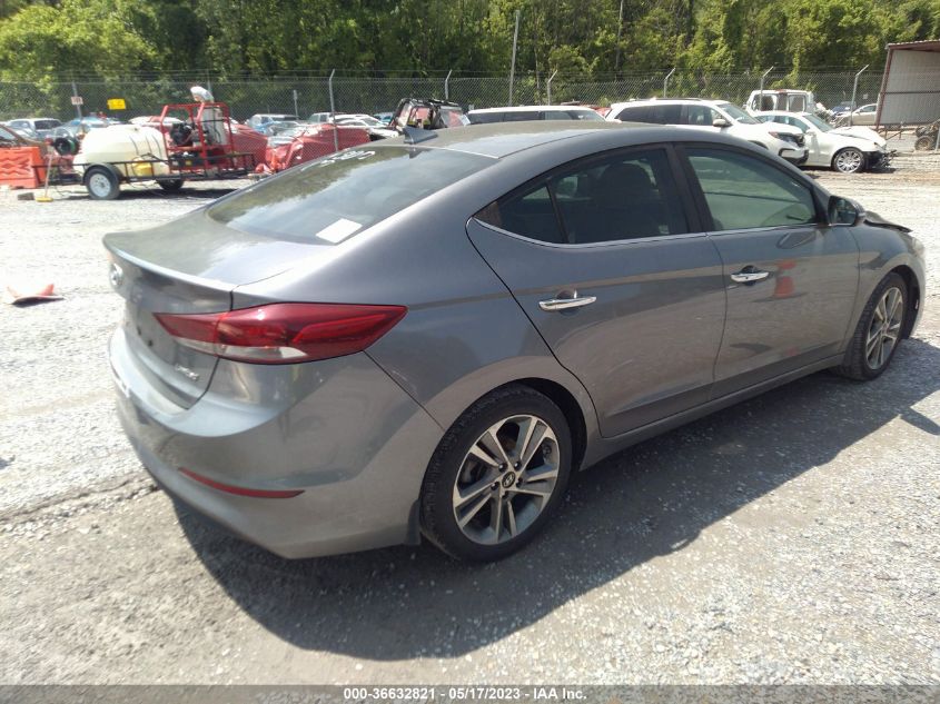 2017 HYUNDAI ELANTRA LIMITED - KMHD84LF4HU179984