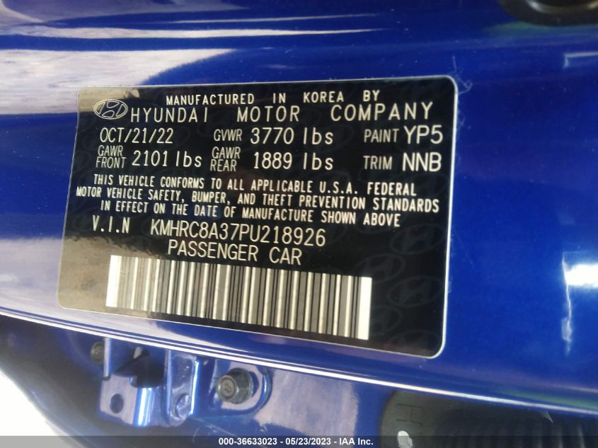 2023 HYUNDAI VENUE LIMITED - KMHRC8A37PU218926