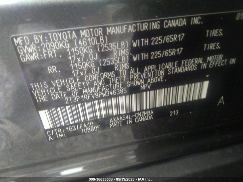 2023 TOYOTA RAV4 XLE - 2T3P1RFV8PW346385