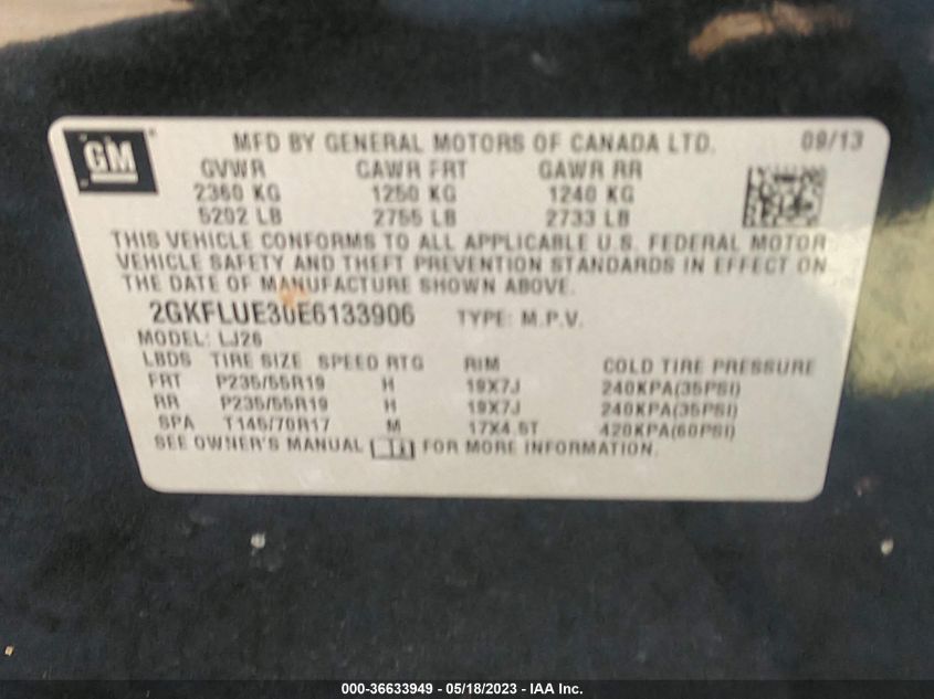 2014 GMC TERRAIN DENALI - 2GKFLUE30E6133906