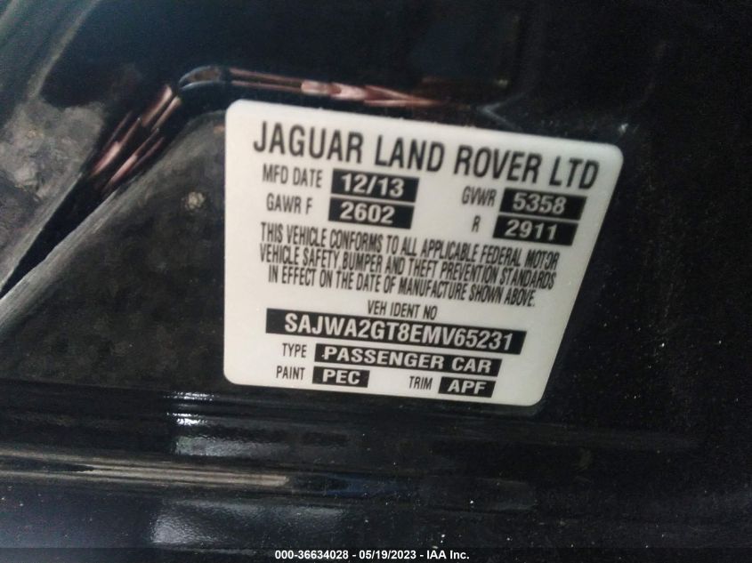 2014 JAGUAR XJ XJL SUPERCHARGED - SAJWA2GT8EMV65231