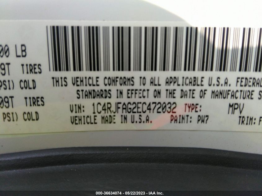 2014 JEEP GRAND CHEROKEE LAREDO - 1C4RJFAG2EC472032