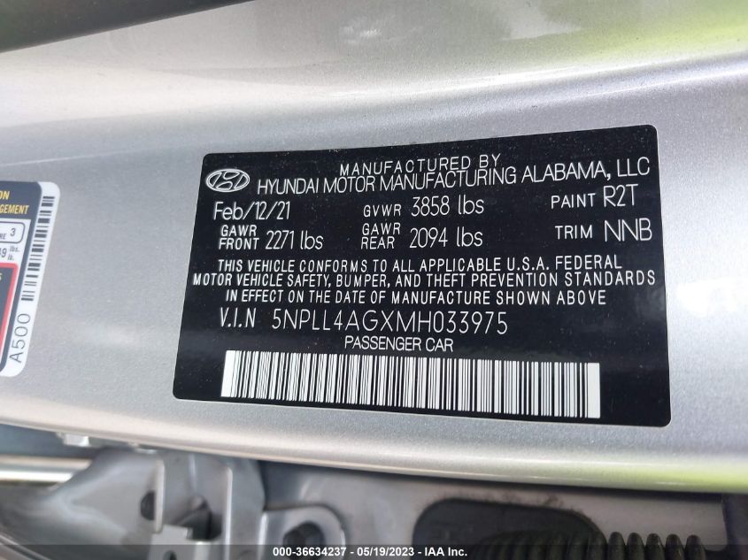 2021 HYUNDAI ELANTRA SE - 5NPLL4AGXMH033975